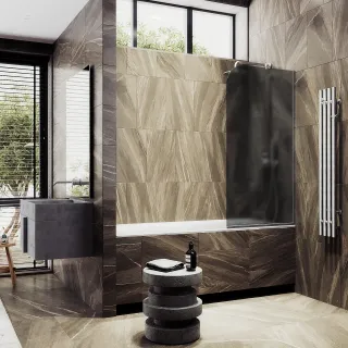 Шторка на ванну MaybahGlass MGV-141-5у 54см хром матовый